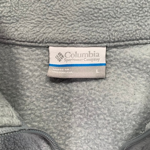 Columbia Soft Gray Full Zip Fleece Jacket Womens L Cozy Outdoor Layer Warm Light - Picture 3 of 8